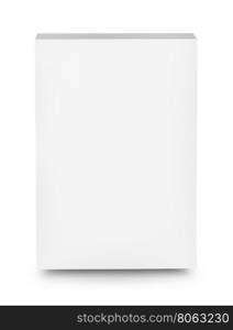 White box shot from the front isolated on white background. White box shot from the front