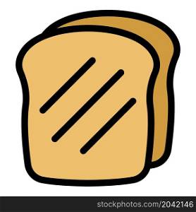 White bread icon. Outline white breadvector icon color flat isolated. White bread icon color outline vector