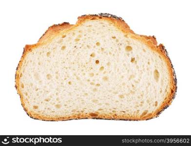 white bread slice, isolated on white background