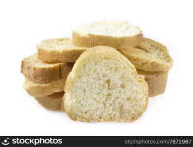 White bread slices. White bread slices. Isolated on white background.