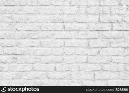 White Brick wall background texture. Full frame