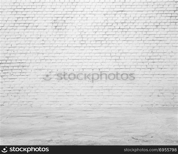 White brick wall for background or texture