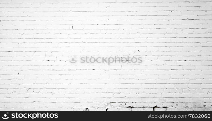 White brick wall for background or texture