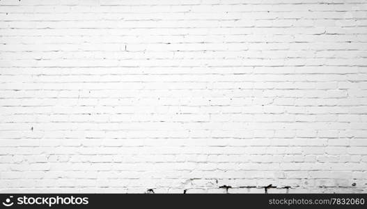 White brick wall for background or texture