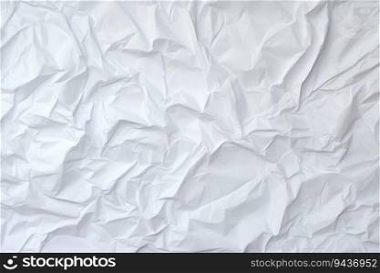 White bright crumpled paper texture background. Generative AI