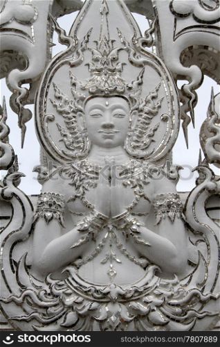 White Buddha in wat Rong Khun near Chiang Rai, Thailand