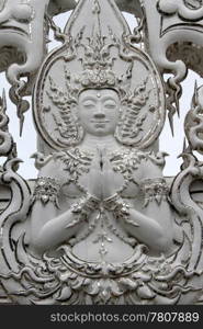 White Buddha in wat Rong Khun near Chiang Rai, Thailand