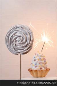 White Cakes with Sparklers on the Set Sail Ch&agne background.. cake tart white set sail ch&agne delivery sparkler firecracker