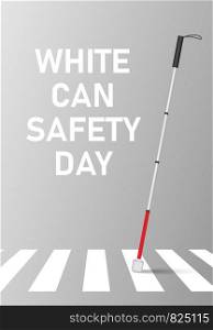 White cane safety day concept banner. Realistic illustration of white can safety day vector concept banner for web design. White cane safety day concept banner, realistic style