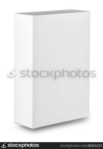 White cardboard box isolated on white background with clipping path. White cardboard box isolated on white background