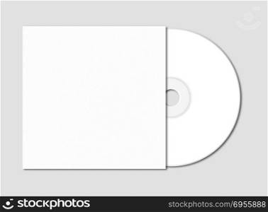 White CD - DVD and cover mockup template isolated on grey background. White CD - DVD mockup template isolated on Grey