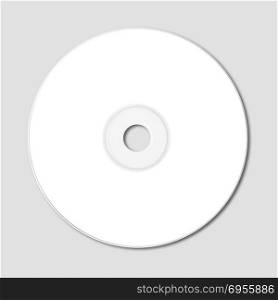 White CD - DVD label mockup template isolated on grey background. White CD - DVD mockup template isolated on Grey