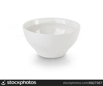 White ceramic bowl isolated on white background. With clipping path.