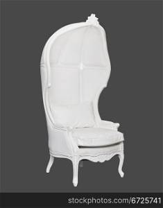 white chair on gray background