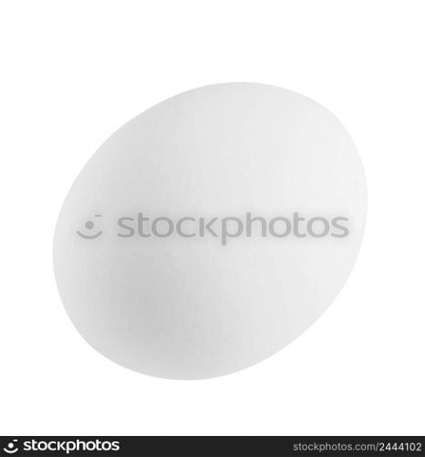 White chicken or other raw egg isolated on white background. White chicken or other raw egg