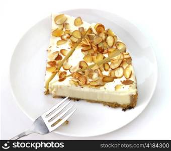 white chocolate cheesecake slices