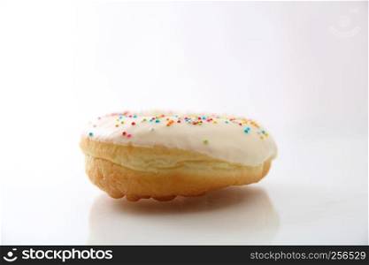 White chocolate donut isolated in white background