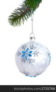 White Christmas ball with a snowflake