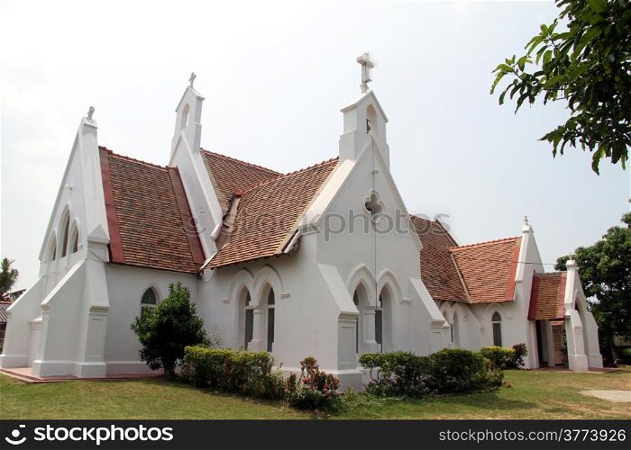 White church of Saint Stephan in Negombo, Sri Lanka