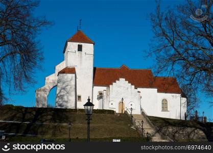 White Church with blue sky background