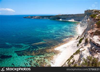 White cliffs at the coast of Malta