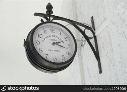 White clock on the wall.