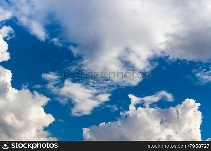 White cloud in blue sky, spiritual background.