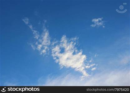 white cloud the on blue sky background. beautiful white cloud on the blue sky background
