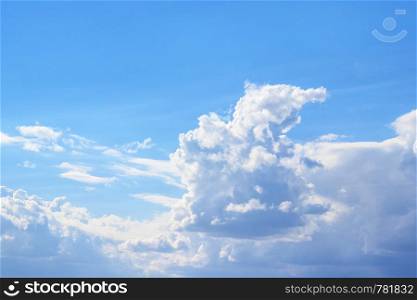 White clouds against the blue sky, background