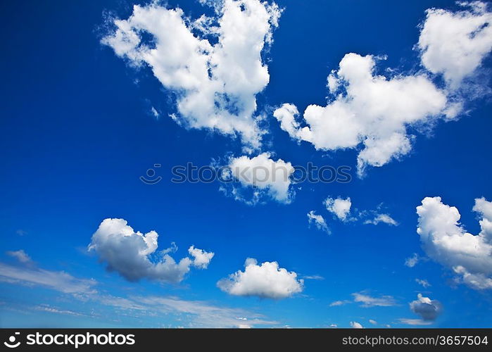 White clouds and blue