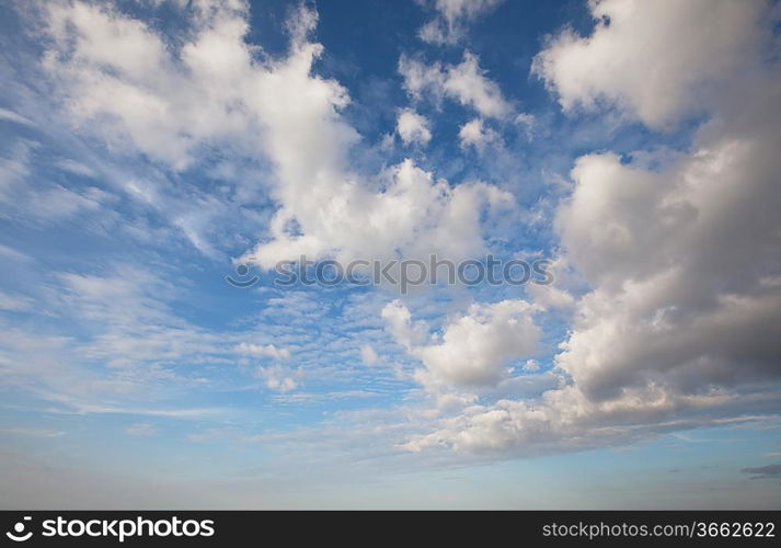 White clouds and blue