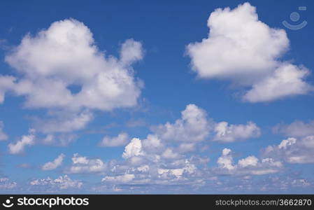 White clouds and blue