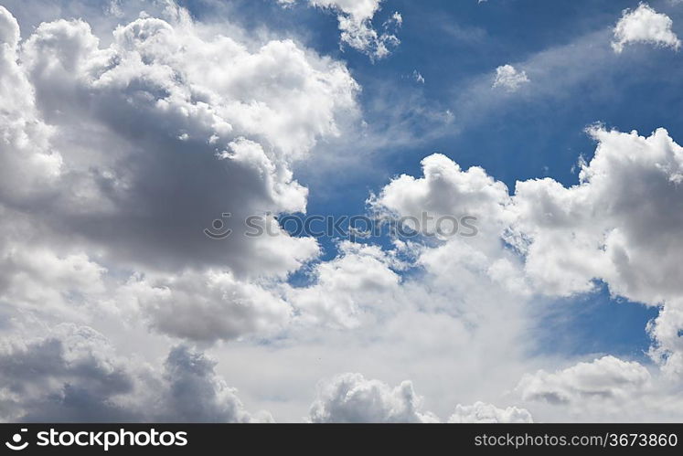 White clouds and blue