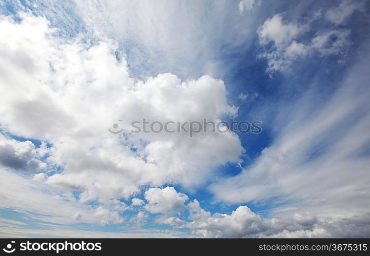 White clouds and blue