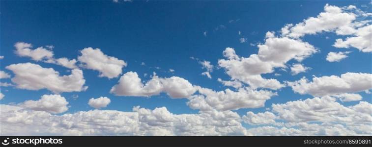 White clouds and blue for natural banner background