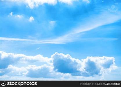 White clouds and blue sky for nature background