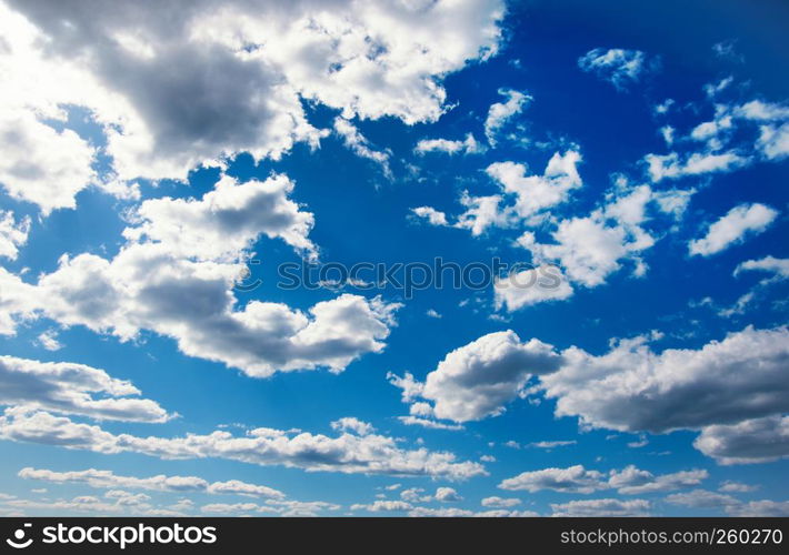 White clouds in blue sky.