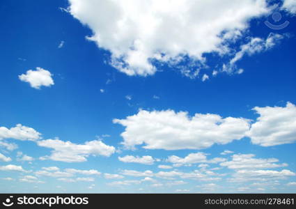 White clouds in blue sky