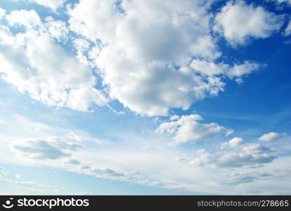 White clouds in blue sky