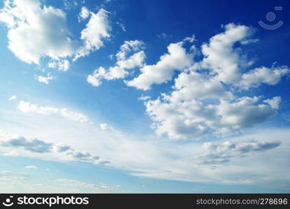 White clouds in blue sky