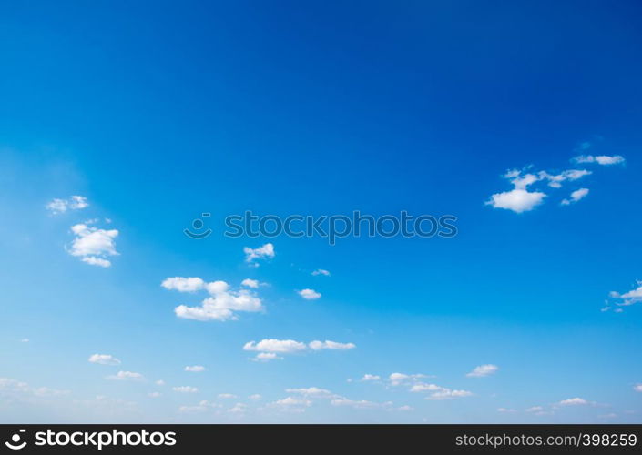 White clouds in blue sky.