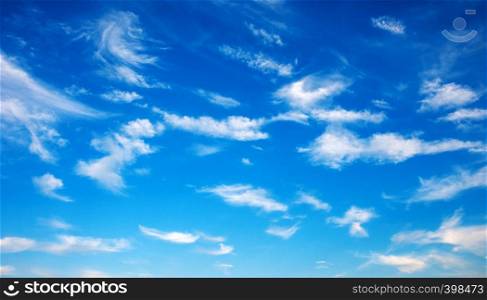 White clouds in blue sky.