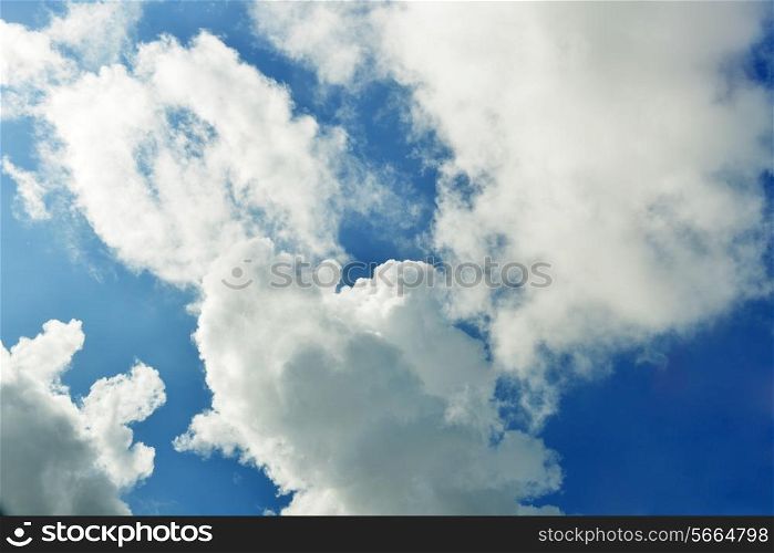 white clouds in blue sky