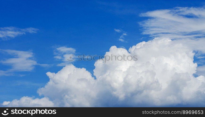 White clouds in blue sky