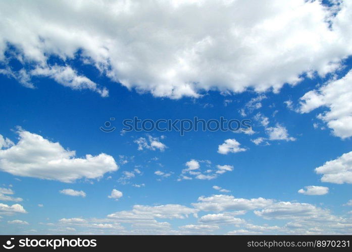 White clouds in blue sky