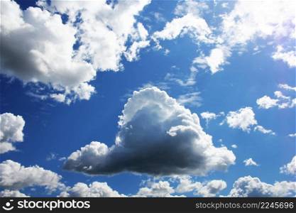 White clouds in blue sky. Blue sky background.. White clouds in blue sky. Blue sky background