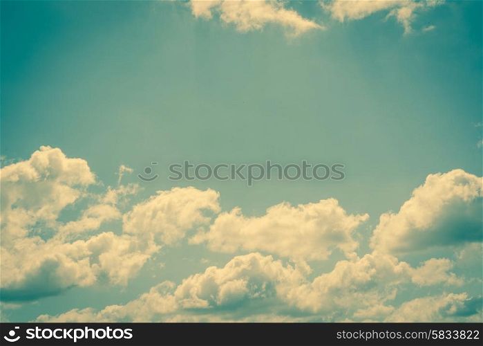 White clouds on a fresh blue background