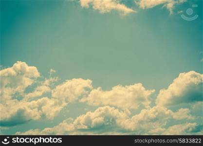 White clouds on a fresh blue background