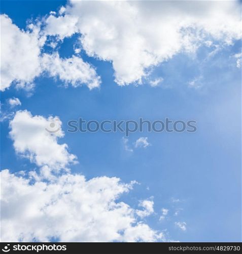 White clouds on blue sky, beautiful cloudy background, spring season, sunny day, warm weather&#xA;