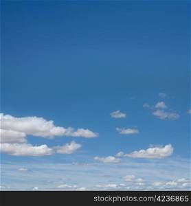 White clouds on blue sky for background